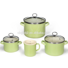 porcelain enamel coated cookware pot and pan sets with good quality food safty